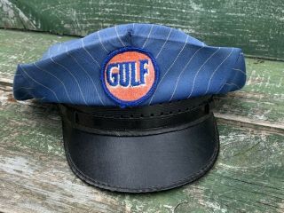 RARE Circa 1950s GULF Service Station Attendant ' s Hat Size 7 - 1/2 2