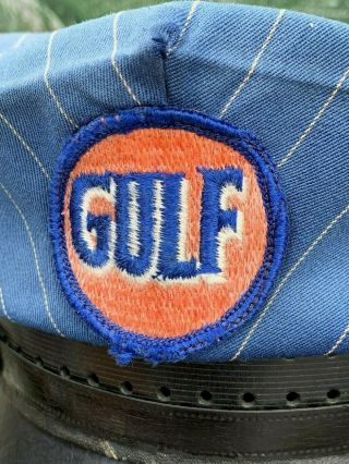 RARE Circa 1950s GULF Service Station Attendant ' s Hat Size 7 - 1/2 8