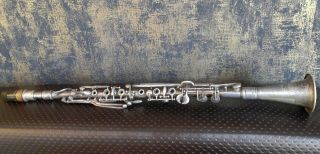 Rare Antique Lucian Bassi Alpaca Silvered C Clarinet Agents J.  Heyworth & Son Bl