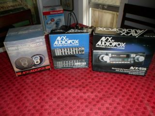Vintage NOS 1986 Audiovox Car Stereo AVX - 935 With Complete Matched System RARE 3