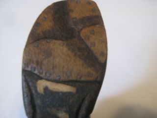 WOOD CARVING miniature BOOT Shoe hand carved antique vintage 1.  75 