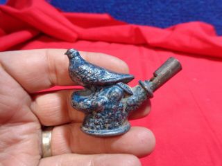 Antique Figural Metal Bird Whistle