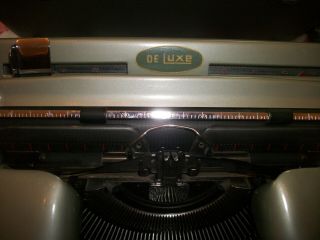 RARE Vintage VOSS Wuppertal De Luxe Typewriter With Case West Germany In Green 3