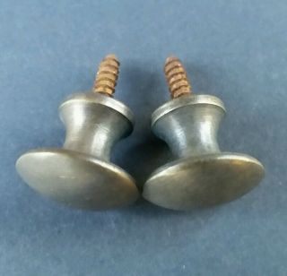 2 Vtg.  Antique Style Solid Brass Stacking Barrister Bookcase 3/4 " Knob Pull K1