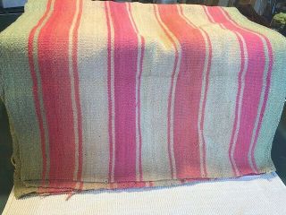 Vintage Blanket Rug From Bolivia Frazada Manta 30,  Years Old Natural Wool