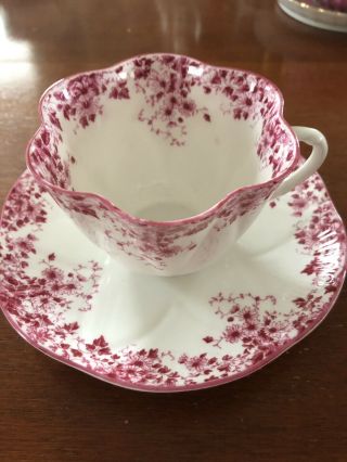Rare Vintage Shelly Tea Cup Set - Fine Bone China - England - Dainty Pink
