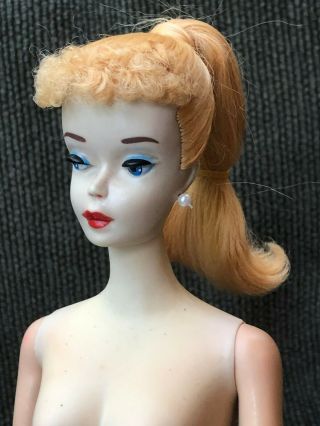 Vintage Ponytail Barbie Number 3 Blonde With Blue Eyeliner