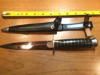 Hubertus Knife Rare Dagger Vintage Solingen Germany Mirror Beauty Very Rare