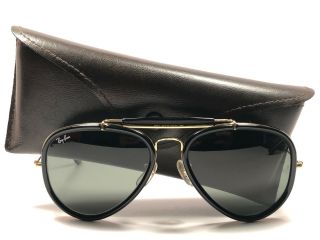 Vintage Ray Ban " G Style " Black Gold Odm 62mm G15 Grey B&l Sunglasses