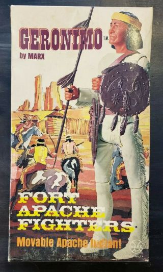 1960s Marx Geronimo Fort Apache Fighters Figure W Accessories Boxed 1863