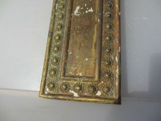 Antique Brass Finger Plate Push Door Handle Vintage Beading Old Victorian Flower 5