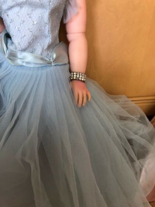 Vintage 1950s Madame Alexander CISSY Doll in Light Blue Sleeveless Gown 3