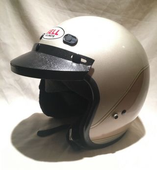 Vintage Bell Mag Ltd Open Face Helmet Chopper Motorcycle Race Car Rare Silver