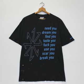 Vintage 1997 Nine Inch Nails Eraser Distressed T - Shirt Size Xl Black