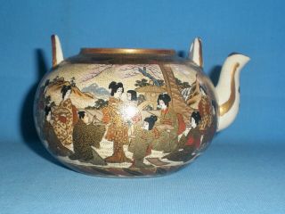 Very Fine Quality Antique Japanese Satsuma Small Teapot Signed To Base 4