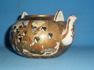 Very Fine Quality Antique Japanese Satsuma Small Teapot Signed To Base 5
