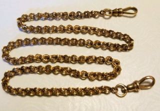 Vtg Antique 14k Solid Yellow Gold Pocket Watch Chain 18.  3 Grams 18.  75 "