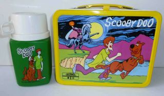 1973 Vintage Scooby Doo Metal Lunch Box And Thermos - -