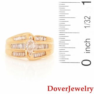 Estate 1.  00ct Diamond 14K Yellow Gold Cluster Engagement Ring 7.  1 Grams NR 4
