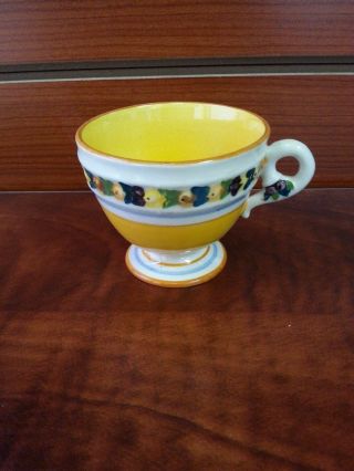 SET OF 5 MINI HAND PAINTED TEA CUP AND SAUCER ITALY 228 4