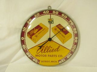 Vintage Napa Allied Motor Parts Detroit Pam Clock Thermometer Advertising