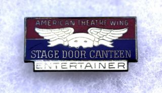 American Theatre Wing Sterling Entertainer Pin Bureau Wwii Stage Door Canteen