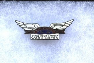 American Theatre Wing Service Pin Wwii Stage Door Canteen Washington