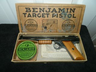 Vintage Benjamin Air Pistol,  Model 130,  With Box And Paperwork