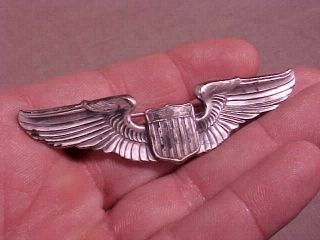 Wwii 3 " Usaaf Pilot Wings / Insignia - Sterling