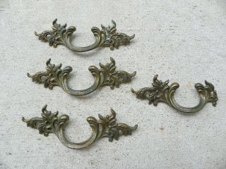 3 Antique Vintage French Provincial Drawer Handles,  Cabinet Door,  Buffet