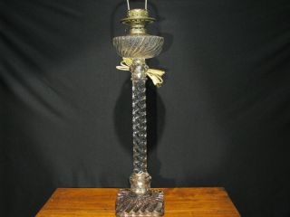 Antique Baccarat Crystal Banquet Table Lamp - Electrified