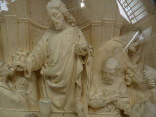 Large 16 Inch Antique Carved Meerschaum Relief Plaque Sculpture The Last Supper 4