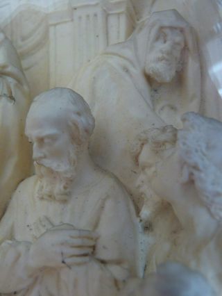 Large 16 Inch Antique Carved Meerschaum Relief Plaque Sculpture The Last Supper 9