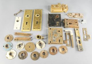 Vintage Antique Lock Hardware/parts/motise/rosettes/plates Architectural Salvage