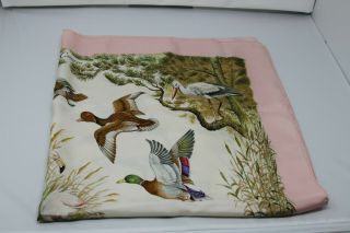 HERMES AUTHENTIC VINTAGE HALTE EN CAMARGUE 1988 SILK SCARF PINK MALLARDS 90CM 4