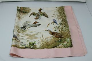 HERMES AUTHENTIC VINTAGE HALTE EN CAMARGUE 1988 SILK SCARF PINK MALLARDS 90CM 5