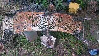 Vintage Antique Cast Iron Metal Victorian Style 6 leg Garden Bench Loveseat 12