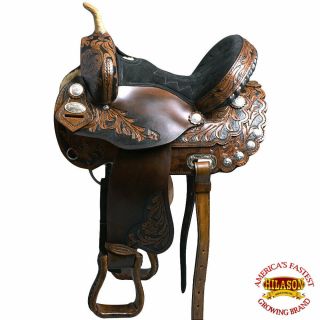 U - B - Vx Hilason Western Flex Tree Barrel Racing Trail Riding Saddle Antique Brown