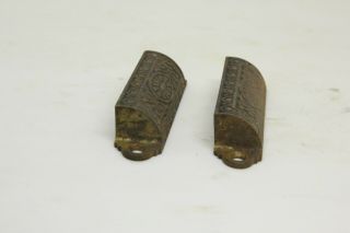 2 antique vintage East Lake apothecary cup drawer bin pulls cast iron 2