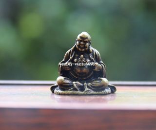 Chinese Copper Bronze One Of The Eighteen Happy Arhat Buddha Lucky Statue T201