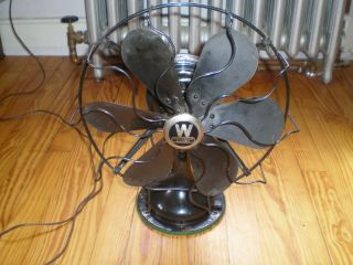 Vintage Westinghouse Electric Fan 6 Blades All Brass Blades 12 Inch