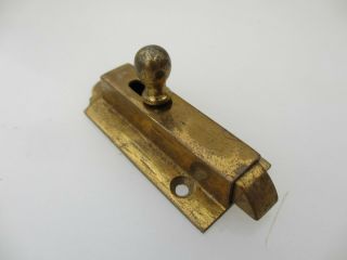 Vintage Brass Door Lock Bolt Bathroom Spring Lock Wc Toilet Old Antique M&p 3 " L