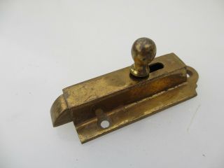 Vintage Brass Door Lock Bolt Bathroom Spring Lock WC Toilet Old Antique M&P 3 