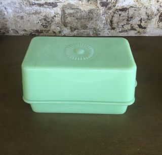 Vintage McKee Jadeite/Jadite Medallion Large Butter Dish AUTHENTIC 2