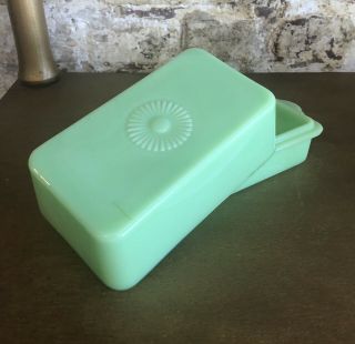 Vintage McKee Jadeite/Jadite Medallion Large Butter Dish AUTHENTIC 4