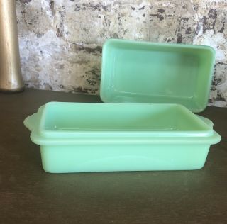 Vintage McKee Jadeite/Jadite Medallion Large Butter Dish AUTHENTIC 5