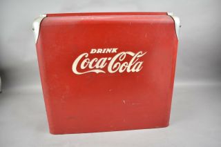 Vtg Drink Coca Cola Metal Cooler with Tray 1950 ' s Progress Refrigerator Co 5