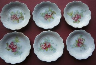 Antique Set/6 Grindley Floral Butter Pats