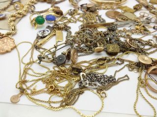 611 GRAMS GOLD FILLED JEWELRY,  BANGLES,  WATCH CHAINS,  SERVICE PINS,  MASONIC 10