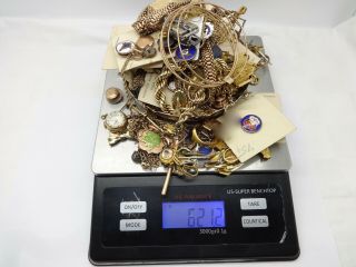 611 GRAMS GOLD FILLED JEWELRY,  BANGLES,  WATCH CHAINS,  SERVICE PINS,  MASONIC 4